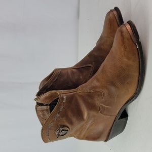 Laredo Brown Leather Wester Women's Ankle Boots